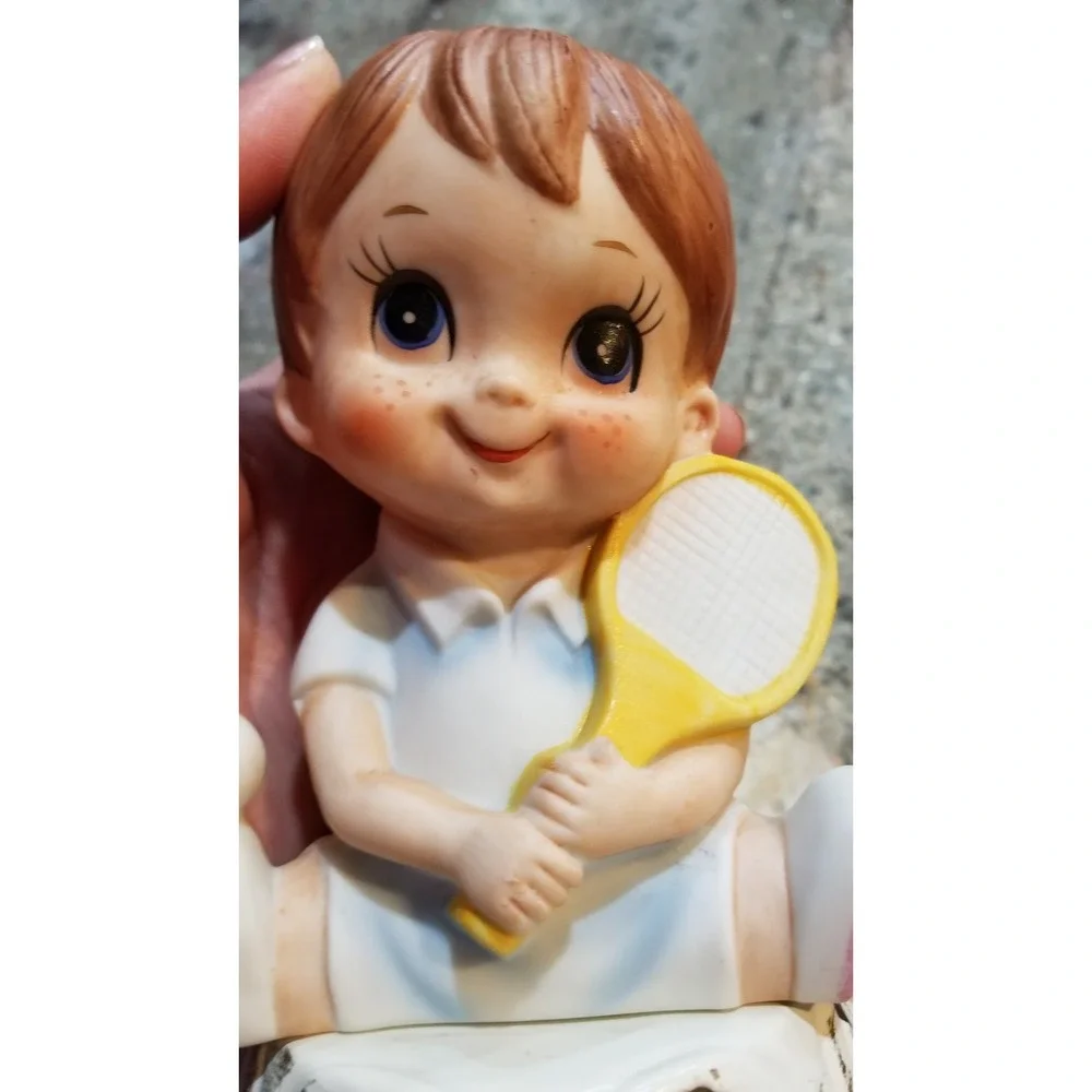 Vintage Underwriters Laboratories Nursery Tennis Player Nightlight Lamp